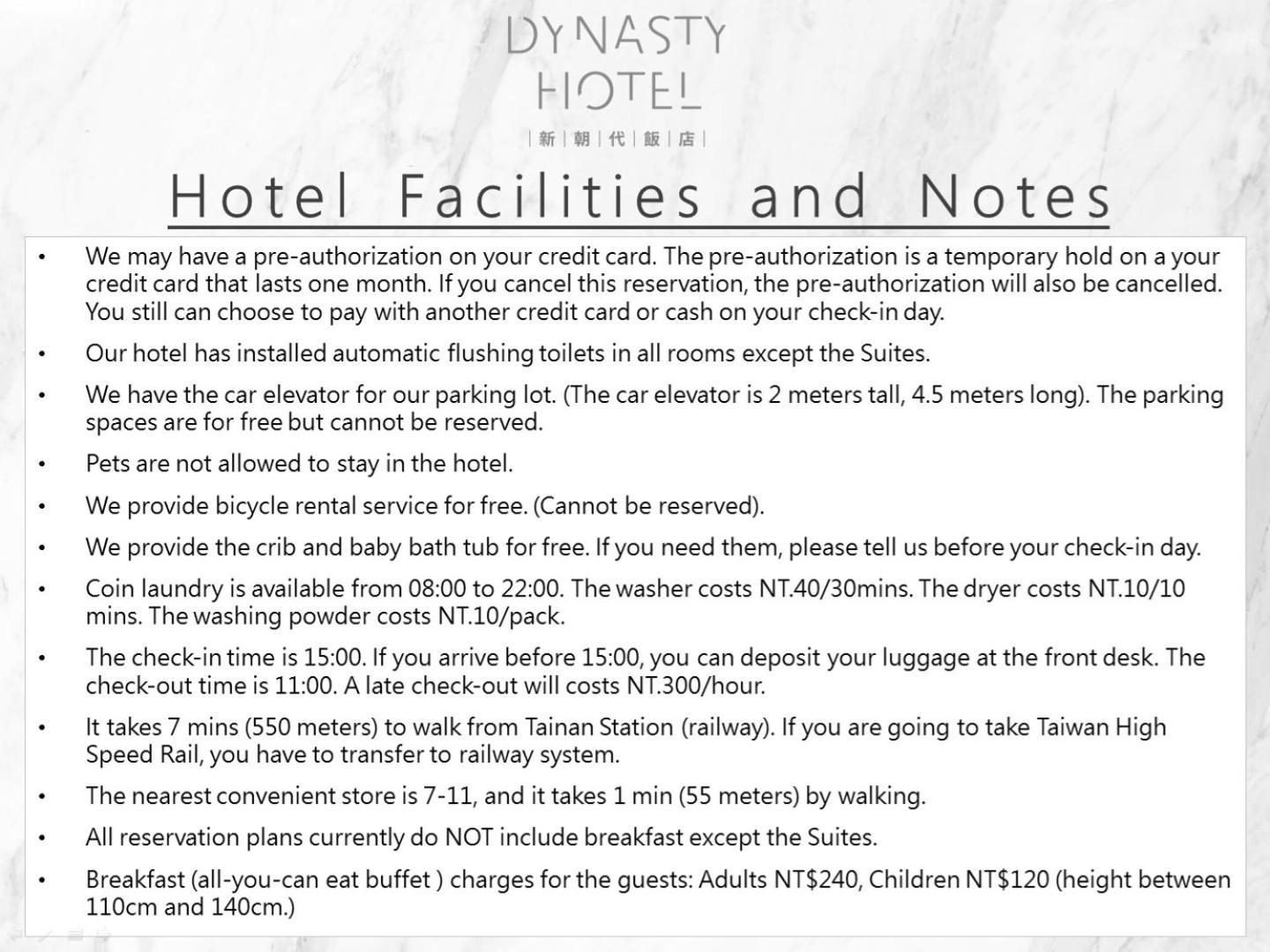 Dynasty Hotel Đài Nam Ngoại thất bức ảnh